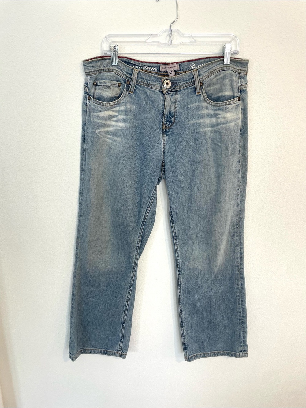 Vintage Y2K Tommy Hilfiger Cambridge Cuffed Straight Light Blue Women’s 12 Jeans